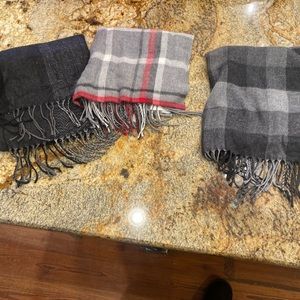 Three mens scarves